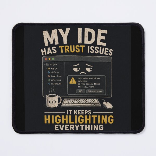 Item preview, My IDE Has Trust Issues Highlighting Everything designed and sold by MotionBanana Art.
