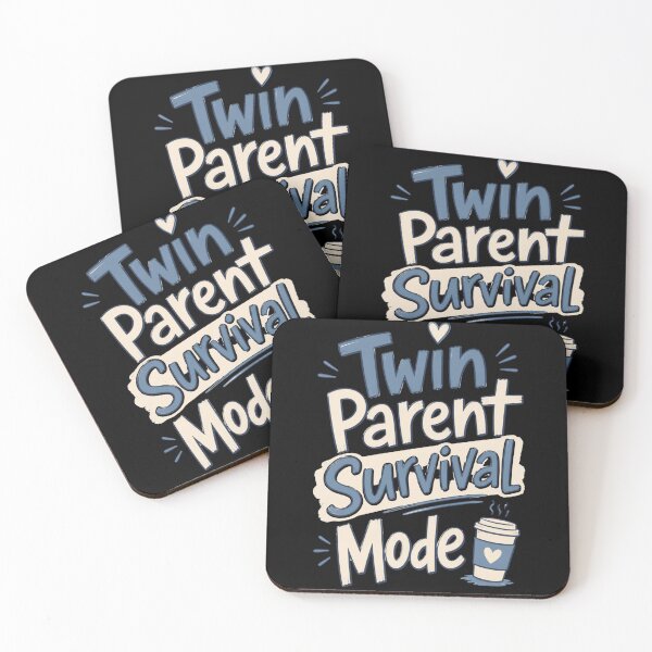 Item preview, Twin Parent Survival Mode Coffee Humor Design designed and sold by CalmDownZone ⭐️⭐️⭐️⭐️⭐️.