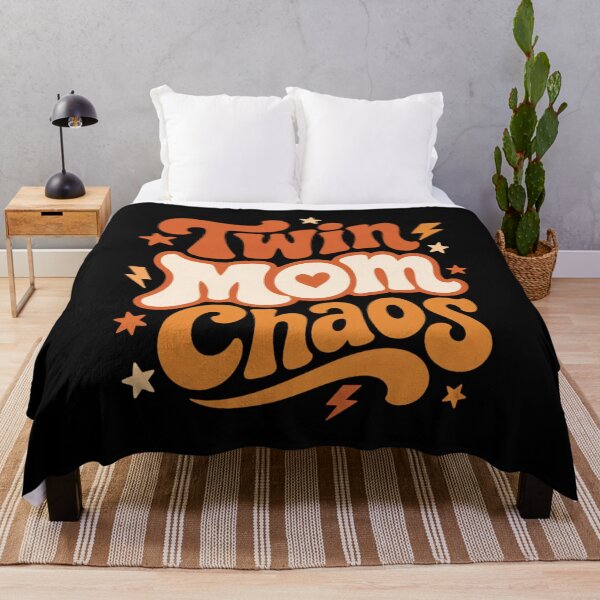 Item preview, Twin Mom Chaos Retro Groovy Typography Design designed and sold by CalmDownZone ⭐️⭐️⭐️⭐️⭐️.