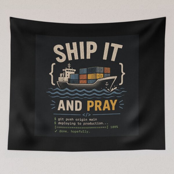 Item preview, Ship It And Pray Cargo Container Coding designed and sold by MotionBanana Art.