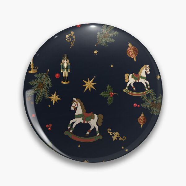 Item preview, Rocking Horse and Nutcracker Christmas Toss — Midnight Navy designed and sold by NATHA PALETTE.