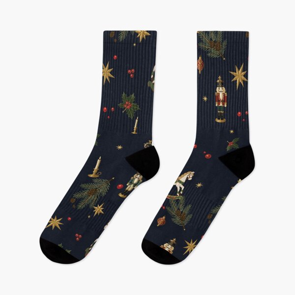 Item preview, Rocking Horse and Nutcracker Christmas Toss — Midnight Navy designed and sold by NATHA PALETTE.