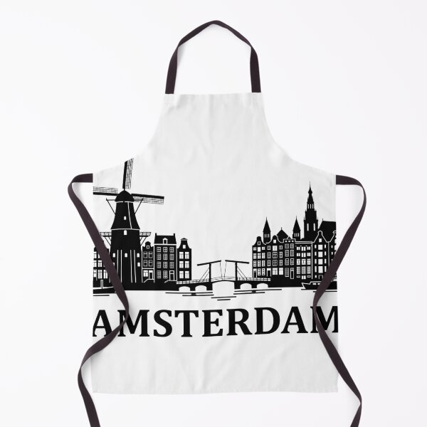 Item preview, Amsterdam Skyline - City Silhouette (Black and White) designed and sold by larbimalki.