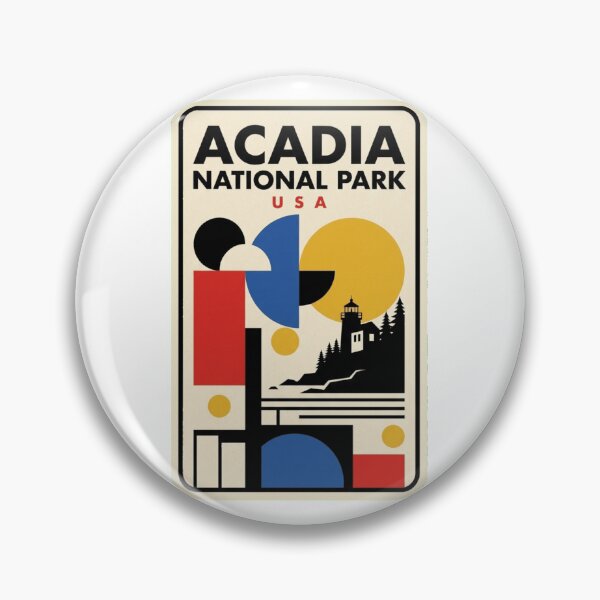 Item preview, Retro Acadia National Park Bauhaus Geometric Skyline designed and sold by k3rstman1.