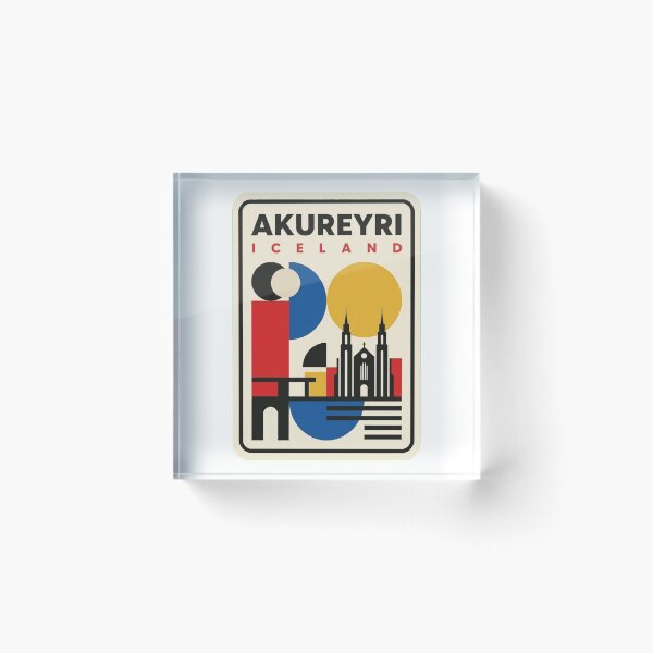 Item preview, Retro Akureyri Bauhaus Geometric Skyline designed and sold by k3rstman1.
