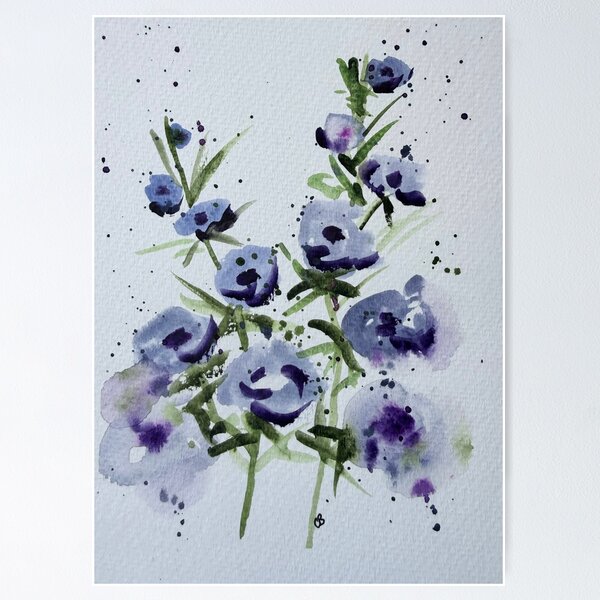 Item preview, Purple Watercolour Loose Florals designed and sold by LakeArtWorks.