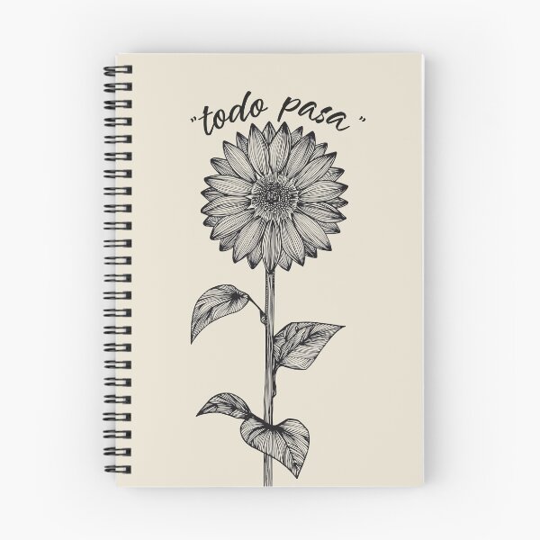 Item preview, "Todo Pasa" - Sunflower Floral Quote Line Art designed and sold by Francicci.