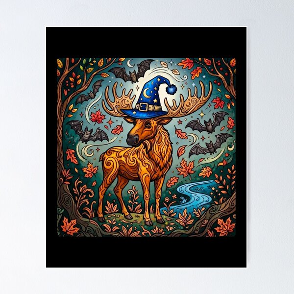 Item preview, The Great Wizard Moose Of Halloween designed and sold by ScenicRoute66.