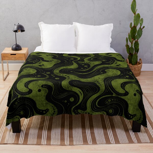 Item preview, Moss Green and Black Abstract Seamless Pattern designed and sold by optimusprime39.
