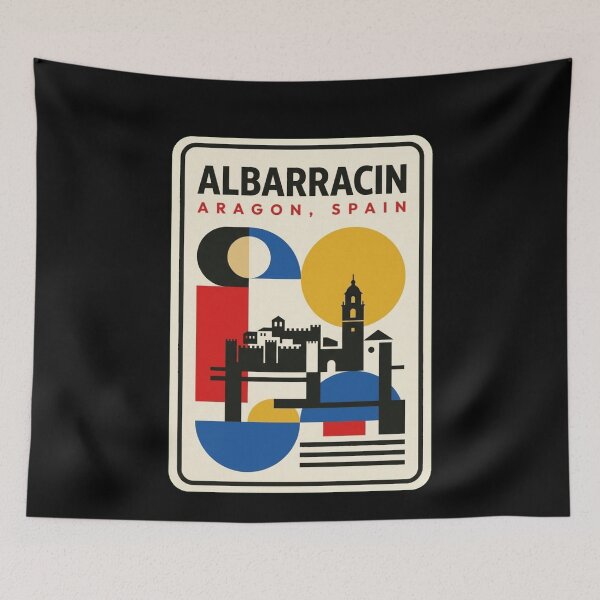 Item preview, Retro Albarracin Bauhaus Geometric Skyline designed and sold by k3rstman1.