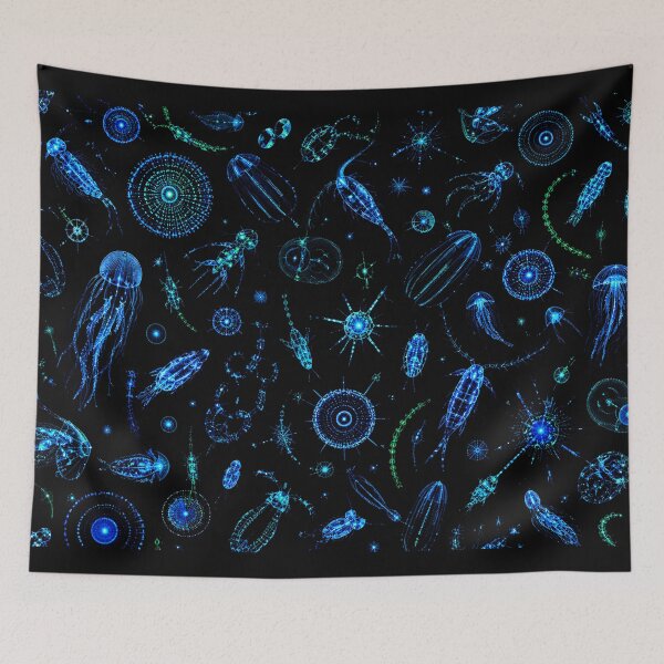 Item preview, Bioluminescent Plankton Pattern | Glowing Ocean Microbiology designed and sold by Extravanganzza.