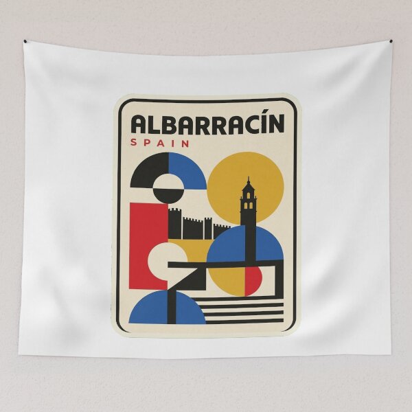 Item preview, Retro Albarracín Bauhaus Geometric Skyline designed and sold by k3rstman1.