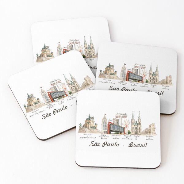 Item preview, Sao Paulo Brazil Skyline – Vintage Watercolor  Landmarks Illustration designed and sold by Sampa In Focus.