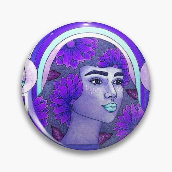 Item preview, Mystical Purple Floral Woman Folk Art designed and sold by warrrsx.
