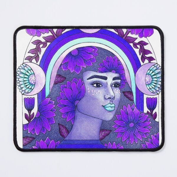 Item preview, Mystical Purple Floral Woman Folk Art designed and sold by warrrsx.