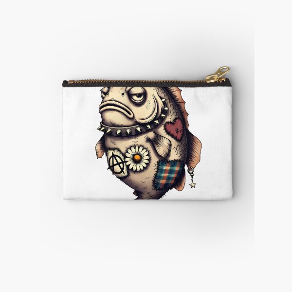 Item preview, Grumpy Punk Rock Fish with Spiked Collar Anarchy designed and sold by Zenther.