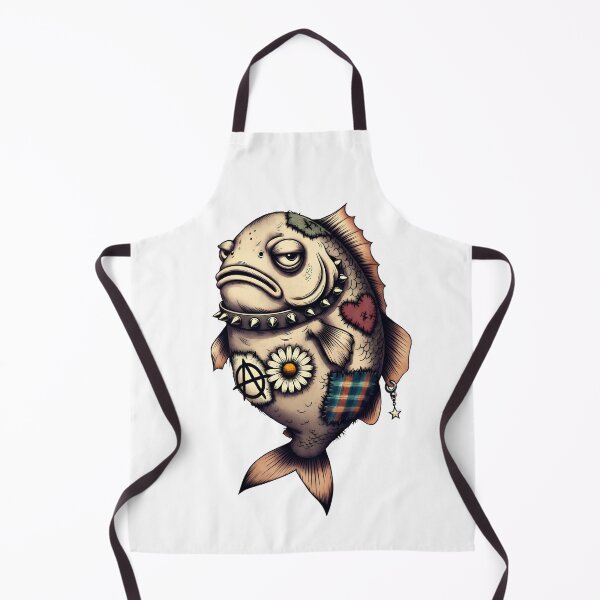 Item preview, Grumpy Punk Rock Fish with Spiked Collar Anarchy designed and sold by Zenther.