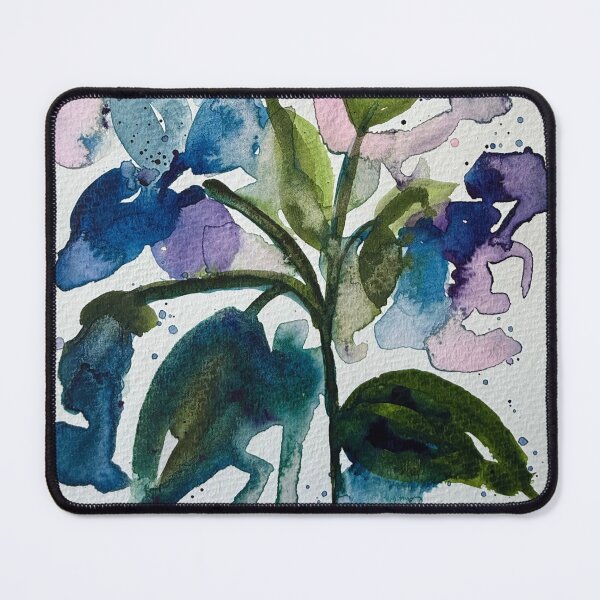 Item preview, Watercolor Loose Floral in Purples Blues and Greens designed and sold by LakeArtWorks.
