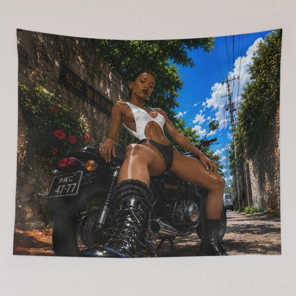 Item preview, Tropical Rider | Anime Motorcycle Girl Art designed and sold by TedKentPhoto.