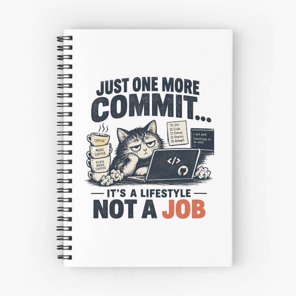 Item preview, Just One More Commit Cat Coding Lifestyle designed and sold by MotionBanana Art.