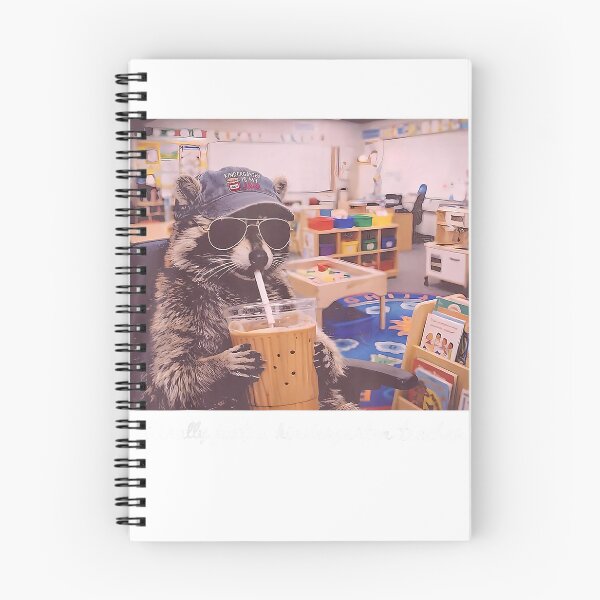 Item preview, Literally Just A Kindergarten Teacher Iced Coffee Raccoon T-Shirt designed and sold by fine line.