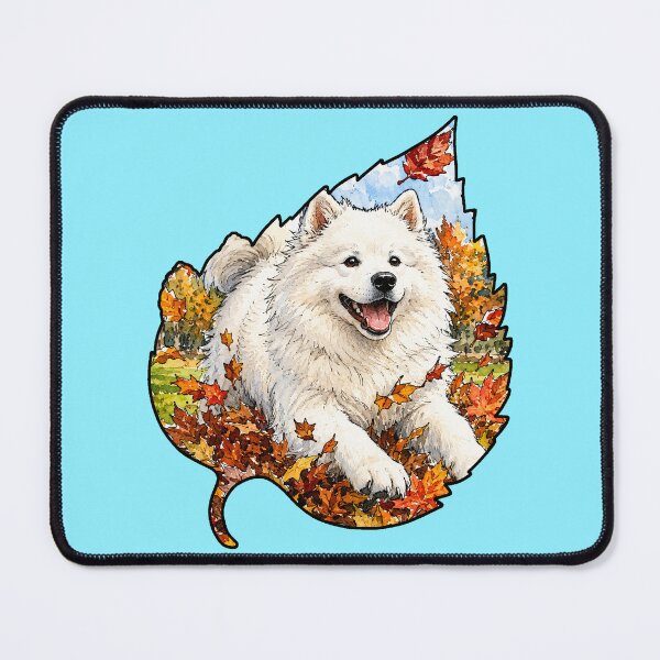 Item preview, Fall Samoyed Dog Playing In Autumn Leaves designed and sold by Lion and Lamb Design.