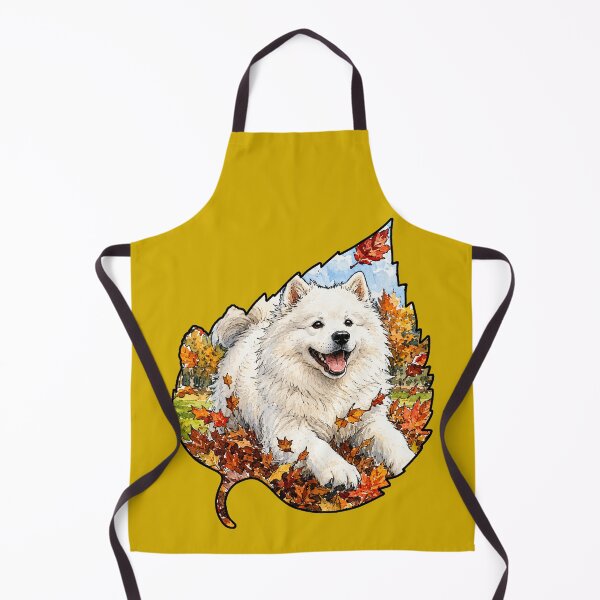 Item preview, Fall Samoyed Dog Playing In Autumn Leaves designed and sold by Lion and Lamb Design.