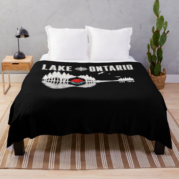 Item preview, Lake Ontario Guitar Trees Water Reflection Retro Music Lover designed and sold by SEINENGAPPI8.