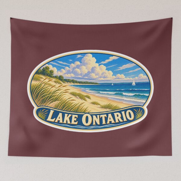 Item preview, Lake Ontario Vintage Canadian Waterfront Great Lakes Prints designed and sold by PinUpPizzazz.
