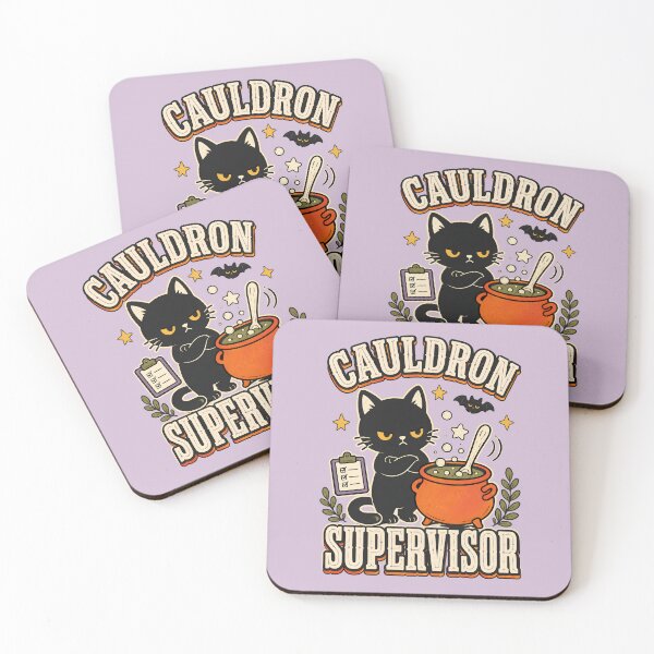 Item preview, Cauldron Supervisor Black Cat Potion Witch Halloween Funny Cat T-Shirt Sticker designed and sold by  MAD's Recreation Studio.