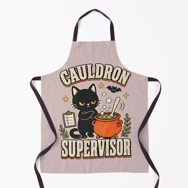 Item preview, Cauldron Supervisor Black Cat Potion Witch Halloween Funny Cat T-Shirt Sticker designed and sold by MAD's Recreation Studio.
