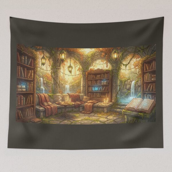 Item preview, Autumn Sanctuary | Cozy Forest Library and Ruin Lounge designed and sold by SebastianSpace.