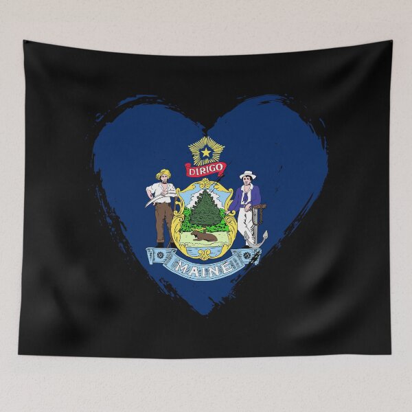 Item preview, Distressed Maine Flag Heart ME designed and sold by shitpostee.