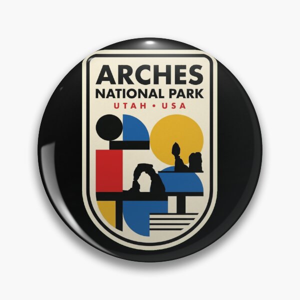 Item preview, Retro Arches National Park Bauhaus Geometric Skyline designed and sold by k3rstman1.