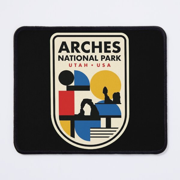 Item preview, Retro Arches National Park Bauhaus Geometric Skyline designed and sold by k3rstman1.