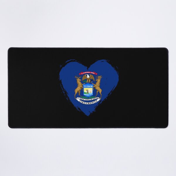 Item preview, Distressed Michigan Flag Heart MI designed and sold by shitpostee.