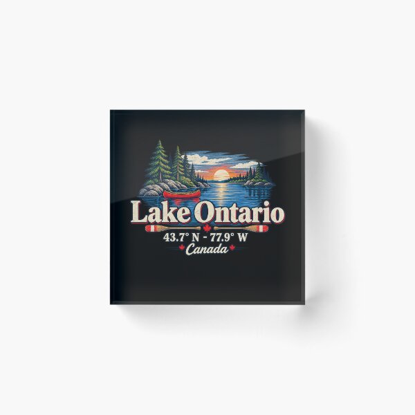 Item preview, Lake Ontario Coordinates Retro Canada Lake Vintage Outdoors designed and sold by SEINENGAPPI12.