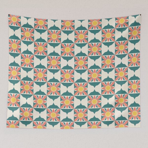 Item preview, Mid Century Modern Floral Tile Pattern designed and sold by FestivityFinds.