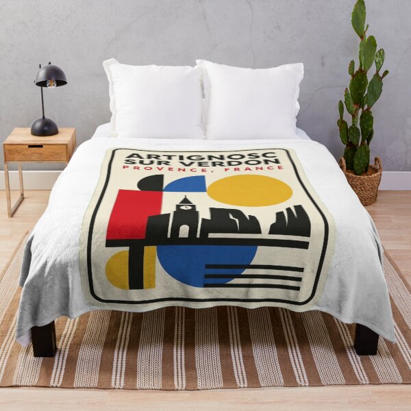 Item preview, Retro Artignosc Sur Verdon Bauhaus Geometric Skyline designed and sold by k3rstman1.