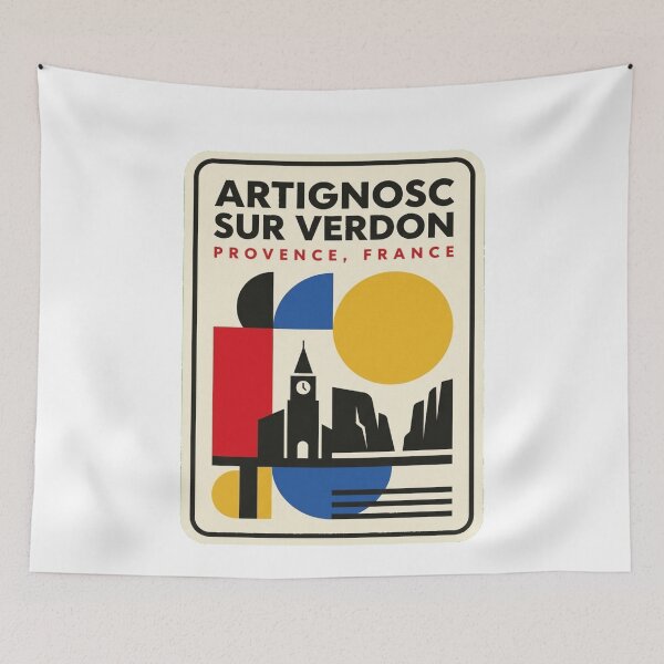 Item preview, Retro Artignosc Sur Verdon Bauhaus Geometric Skyline designed and sold by k3rstman1.