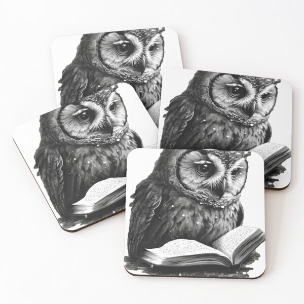 Item preview, wise owl reading book designed and sold by PhiloDoh.