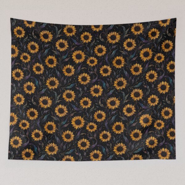 Item preview, Gothic Dark Moody Sunflowers Seamless Pattern designed and sold by FestivityFinds.