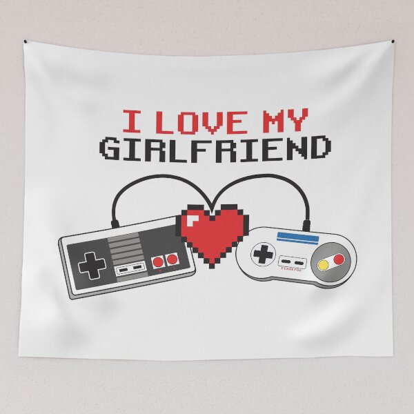 Item preview, I Love My Girlfriend - Pixel Heart Controllers designed and sold by FemmePod.