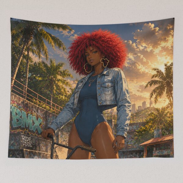 Item preview, Tropical BMX | Anime Street Girl Art designed and sold by TedKentPhoto.