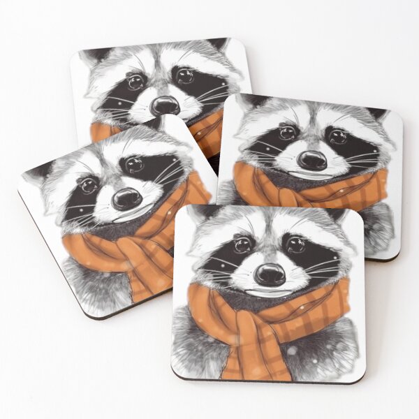 Item preview, chilly racoon in winter designed and sold by PhiloDoh.