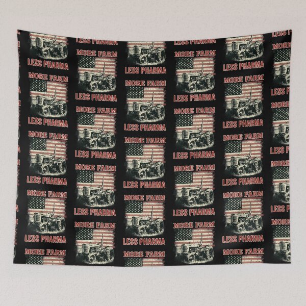 Item preview, More Farm Less Pharma Vintage American Flag Tractor designed and sold by SEINENGAPPI12.
