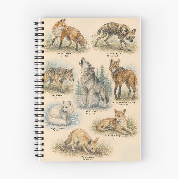 Item preview, Canidae Family Vintage Scientific Illustration | Wolves & Foxes designed and sold by Extravanganzza.