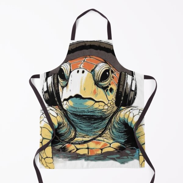 Item preview, turtle rocking out to music on headphones designed and sold by PhiloDoh.