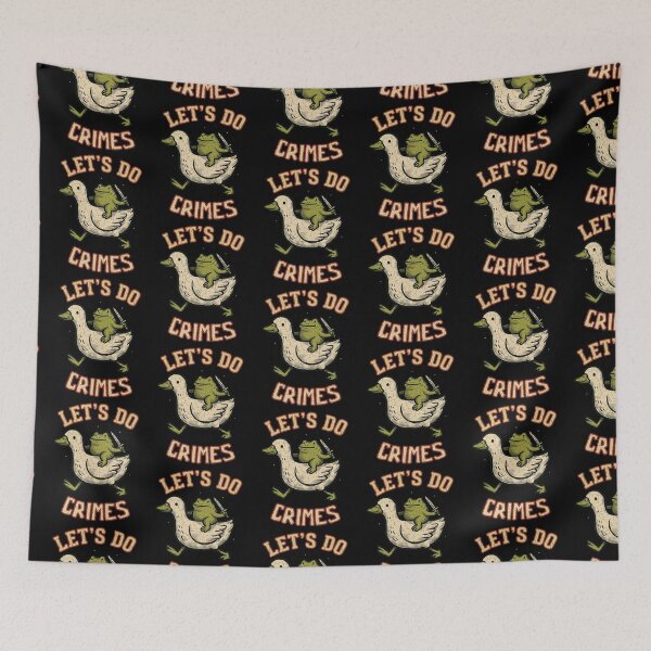Item preview, Let's Do Crimes Funny Frog Riding Duck Meme Vintage designed and sold by SEINENGAPPI12.