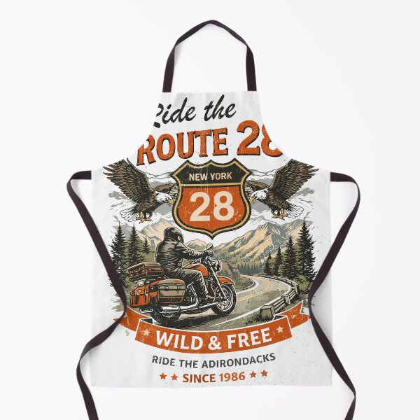 Item preview, Ride The Route 28 New York Adirondacks Biker Poster designed and sold by Matinez Pink.